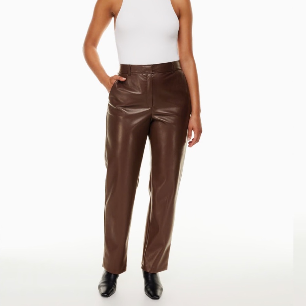 Aritzia brown leather pants